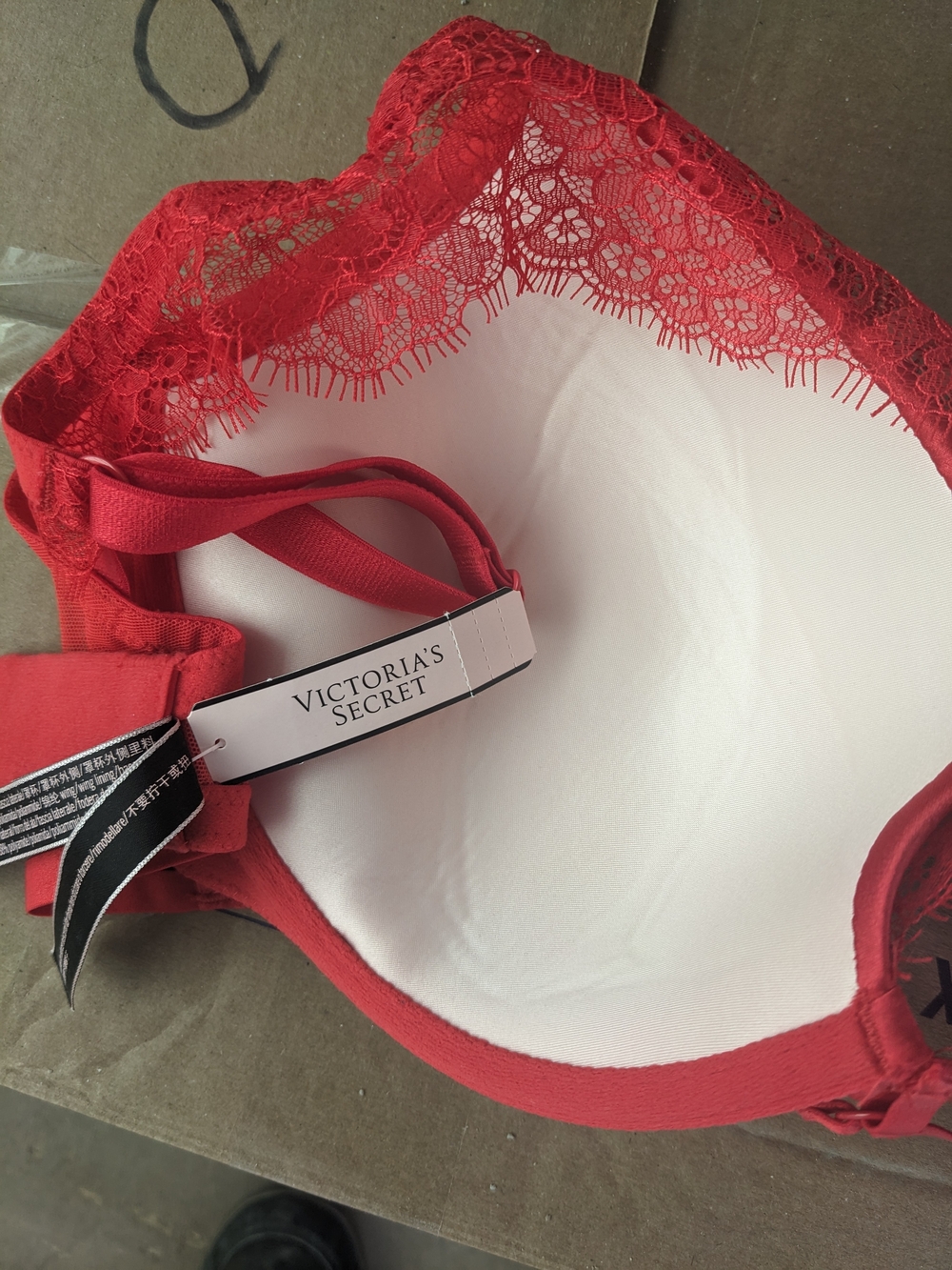 Victoria's Secret Red Lace Trim Wireless Bra
